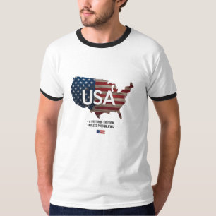 Camiseta EEUU - Una nación de libertad   Retro Patriótico R