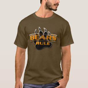 Camiseta Efecto 3D moderno Diseño Bears Rule Bear Paw