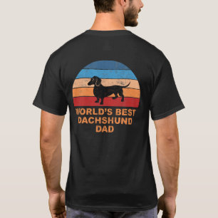 Camiseta Efecto apenado retro del mejor papá del Dachshund