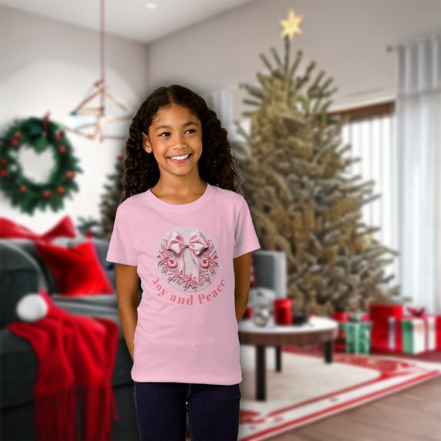 Camiseta Efecto bordado Navidades rosados sacuden alegría y (Subido por el creador)