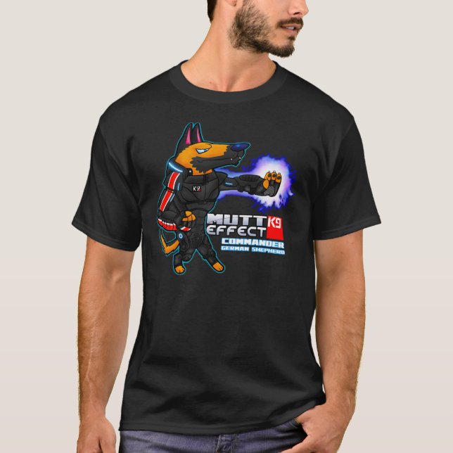 Camiseta Efecto Comandante German Shepherd Mutt (Anverso)