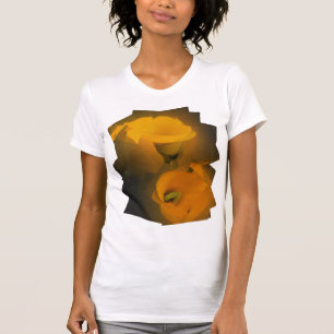 Camiseta Efecto cubista amarillo caliente de la cala