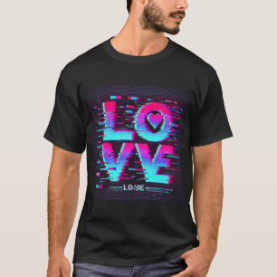 Camiseta Efecto de amor digital Glitch