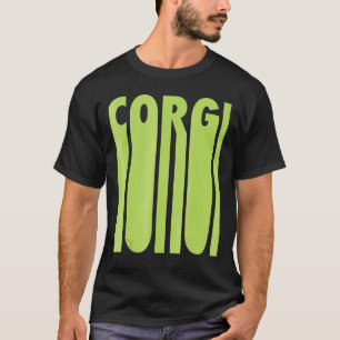 Camiseta Efecto de goteo de pintura verde de Corgi Cute Dog