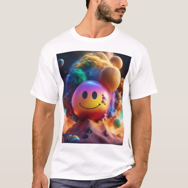 Camiseta efecto de la arcilla linda el arco iris (Anverso)