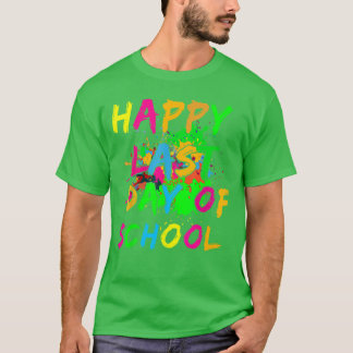 Camiseta Efecto de mancha de pintura del último día feliz d