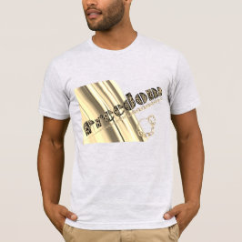 Camiseta Efecto de oro metálico de la libertad escrito en c