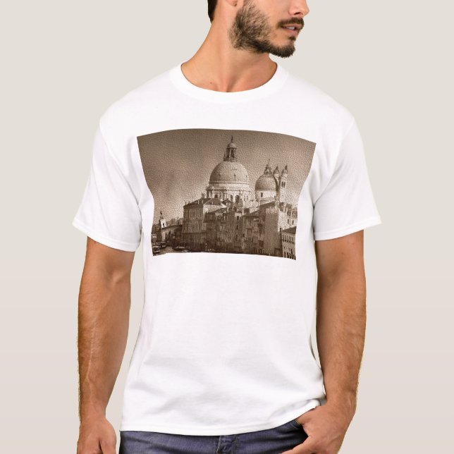 Camiseta Efecto de papel Sepia Gran Canal de Venecia (Anverso)