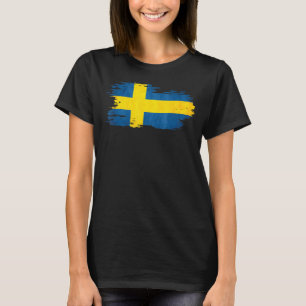Camiseta Efecto de pincel de la bandera nacional de Suecia