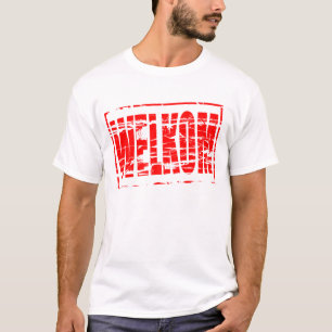 Camiseta Efecto de sello de goma rojo Welkom (Bienvenido en