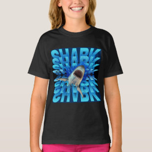 Camiseta efecto de texto de tiburón tipografía 