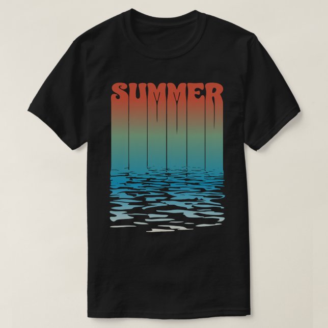 Camiseta Efecto de texto de verano retro (Diseño del anverso)