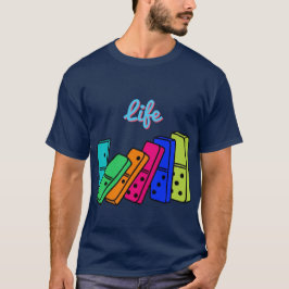 Camiseta Efecto Domino de tipo de personalizable "Life Happ