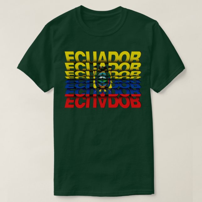 Camiseta Efecto hilo de texto de la bandera de Ecuador (Diseño del anverso)