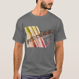 Camiseta Efecto multicolor metálico de la libertad escrito 