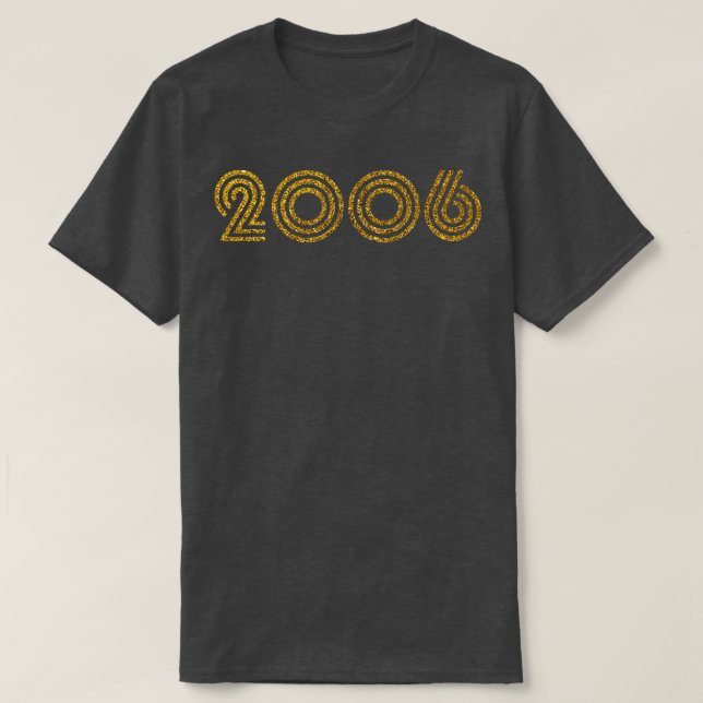 Camiseta Efecto Purpurina de Año de Nacimiento 2006 (Diseño del anverso)
