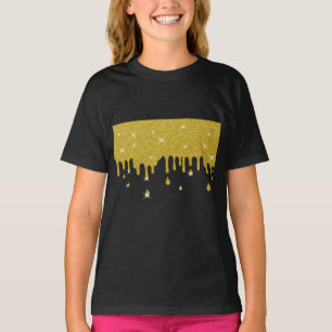 Camiseta Efecto Purpurina de oro de goteo y espárragos