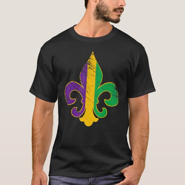 Camiseta Efecto Purpurina Fleur De Lis Mardi Gras 4 (Anverso)