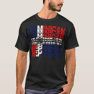 Camiseta Efecto Voltear texto de bandera de República Domin