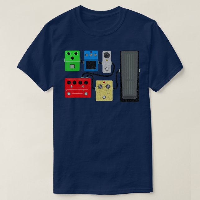 Camiseta Efectos de guitarra vintage Stompbox del pedal (Diseño del anverso)
