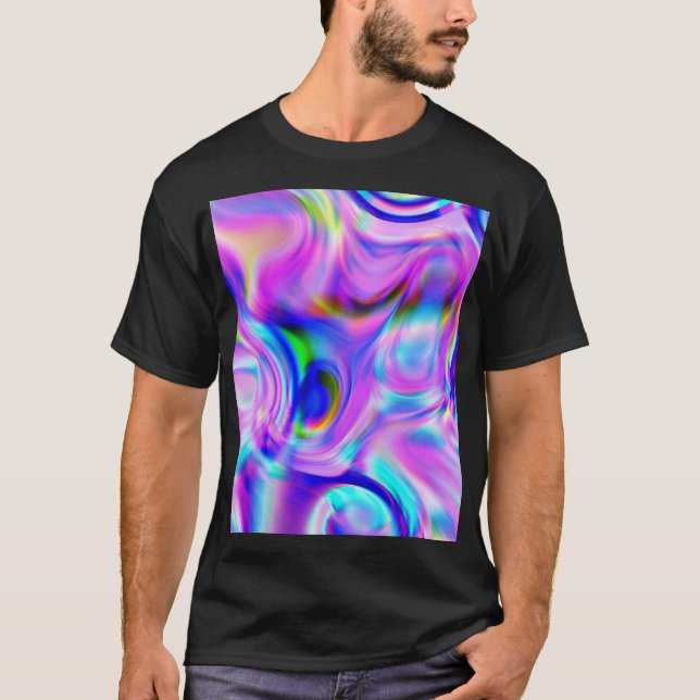 Camiseta Efectos digitales: patrón abstracto multicolor. (Anverso)