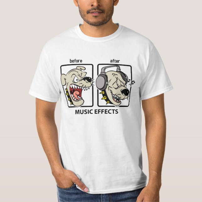 Camiseta Efectos divertidos de la música del perro (Anverso)