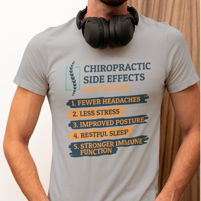 Camiseta Efectos Secundarios Quiroprácticos Divertido Chiro (Chiropractor Gag Gray T-Shirt for Men)