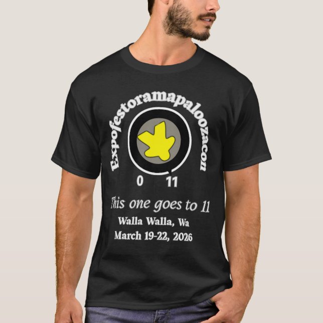 Camiseta EFORP 11 Amarillo Meeple Camisa Oscura (Anverso)