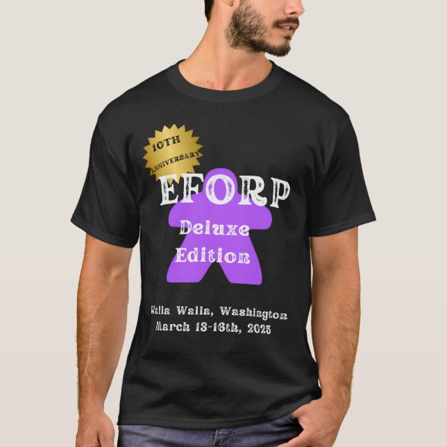 Camiseta EFORP 2025 Edición Deluxe 10º Aniversario Púrpura (Anverso)