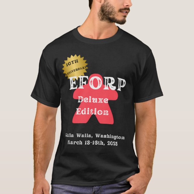 Camiseta EFORP 2025 Edición Deluxe de 10º Aniversario Rojo (Anverso)