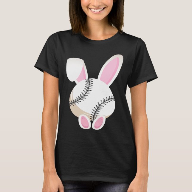 Camiseta Egg Baseball Rabbit Bunny Ears Funny Easter Day Pl (Anverso)