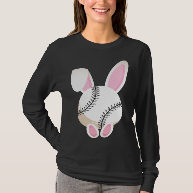 Camiseta Egg Baseball Rabbit Bunny Ears Funny Easter Day Pl (Anverso)