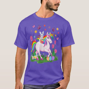 Camiseta Egg Basket Rabbit Riding Unicorn Happy Easter Day