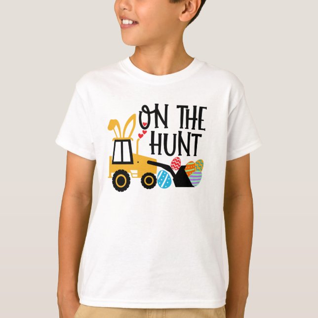 Camiseta Egg Hunt Is on, Kids Easter (Anverso)