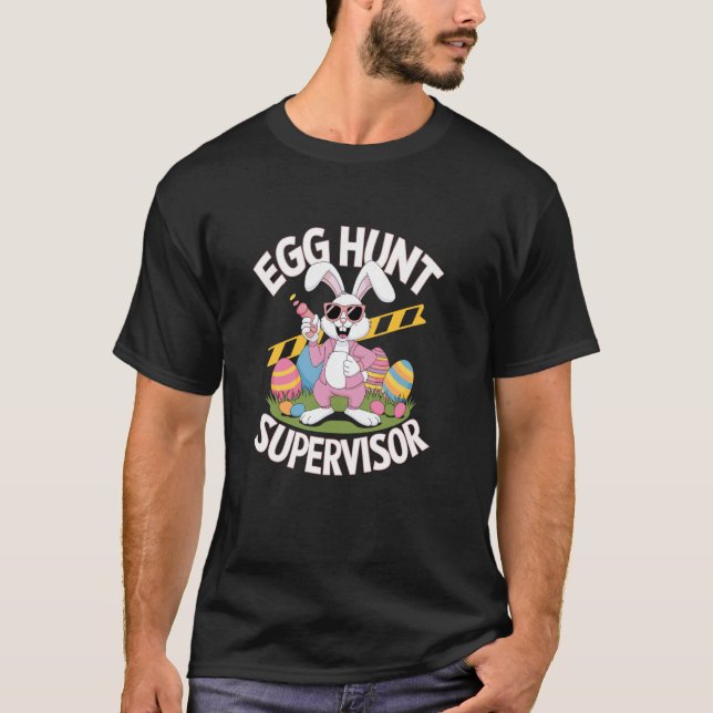 Camiseta Egg Hunt Supervisor Funny Mom And Dad Easter (Anverso)
