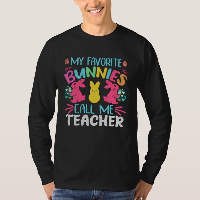 Camiseta Egg Hunting My Favorite Bunnies Call Me Principle  (Anverso)