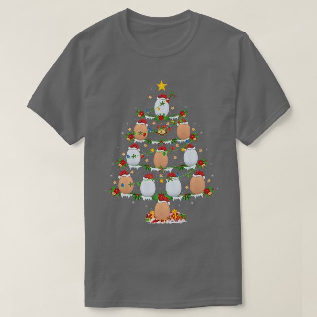 Camiseta Egg Lover Xmas Lights Eggs Christmas Tree  (Diseño del anverso)