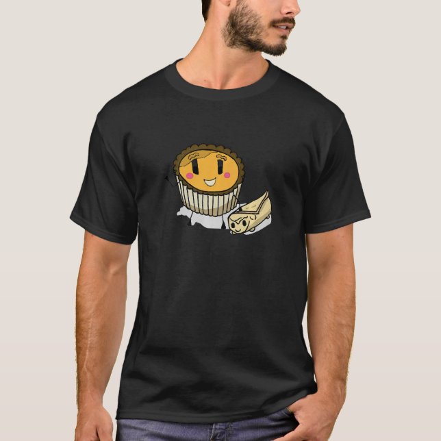 Camiseta Egg Tart Dim Sum y Egg Roll Dog Premium (Anverso)