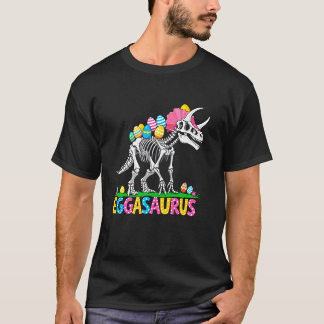 Camiseta Eggasaurus Pascua Dinosaurio Stegosaurus Feliz Pas (Anverso)