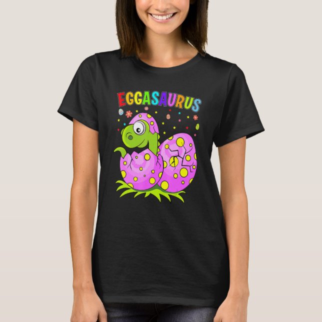 Camiseta Eggasaurus Stegosaurus Huevo de Pascua Dinosaurio  (Anverso)