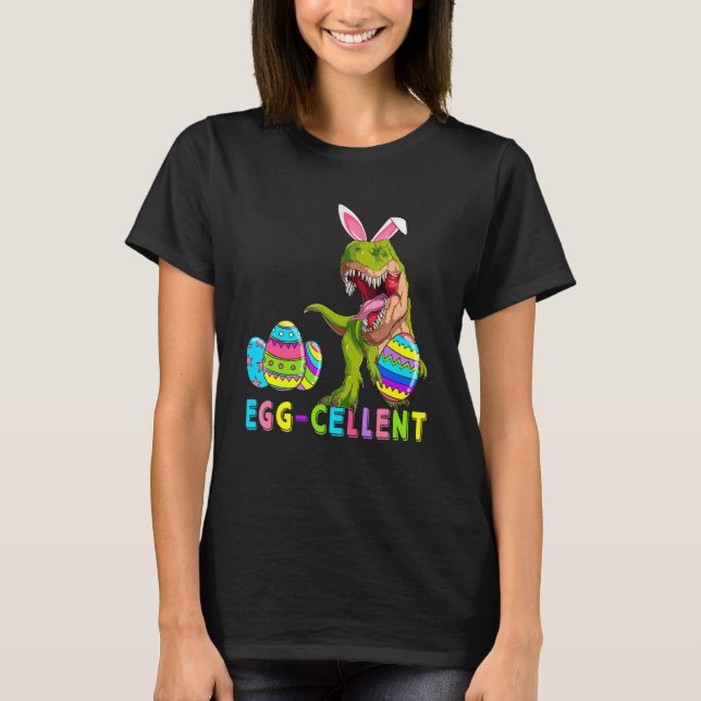 Camiseta Eggcellent Cellent Hunter Dinosaur Bunny rex (Anverso)