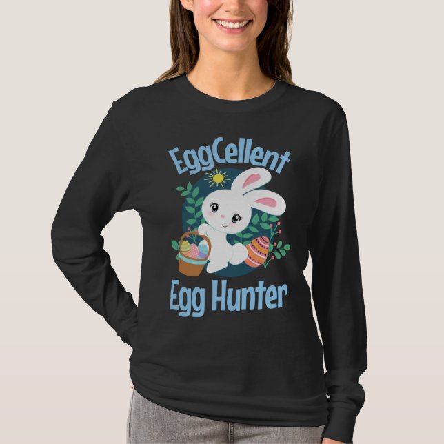 Camiseta Eggcellent Egg Hunter Cute Easter Bunny Quote Sayi (Anverso)