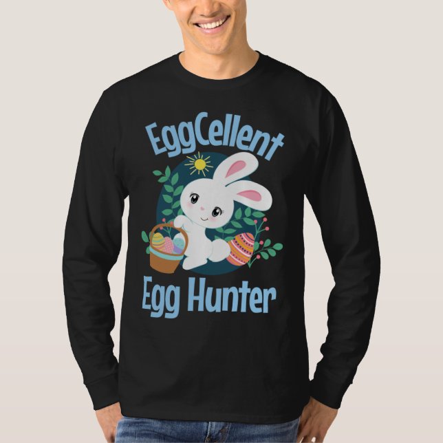 Camiseta Eggcellent Egg Hunter Cute Easter Bunny Quote Sayi (Anverso)