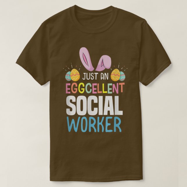 Camiseta Eggcellent Social Worker Easter Egny Bunny Ears (Diseño del anverso)