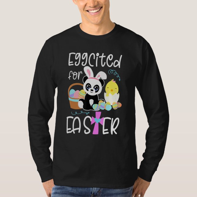 Camiseta Eggiting For Easter Eggs Panda Bunny Chick Funny Q (Anverso)