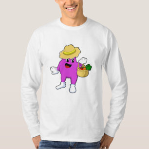 Camiseta Eggplant como agricultor con zanahoria