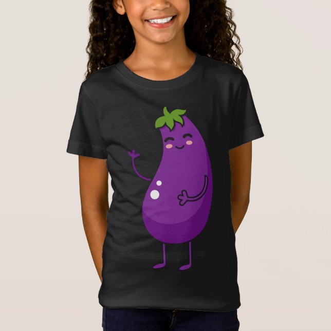 Camiseta Eggplant - Fruta de regalo de fruta Graciosa de be (Anverso)