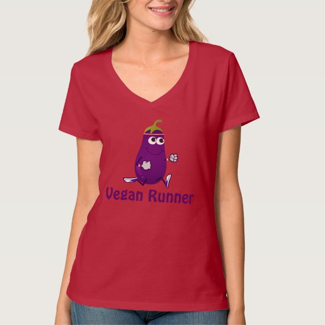 Camiseta Eggplant Vegan Runner (Anverso)