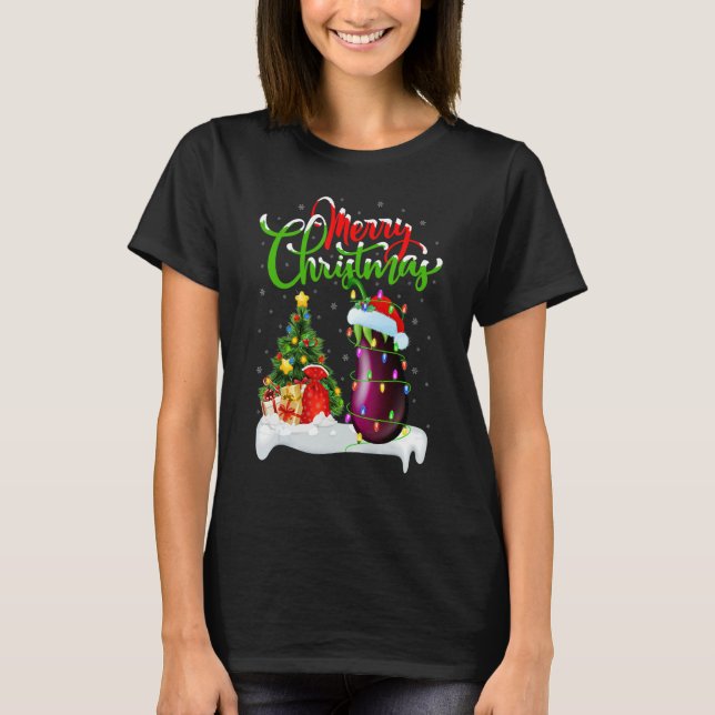 Camiseta Eggplant   Xmas Decorations Santa Eggplant Christm (Anverso)