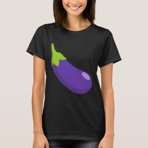 Camiseta Eggplant Y Peach Pareja Icono Emoticon C